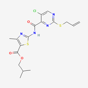 molecular formula C17H19ClN4O3S2 B14988877 Isobutyl 2-({[2-(allylthio)-5-chloropyrimidin-4-yl]carbonyl}amino)-4-methyl-1,3-thiazole-5-carboxylate 