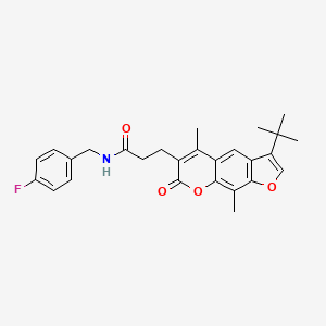 molecular formula C27H28FNO4 B14988894 3-(3-tert-butyl-5,9-dimethyl-7-oxo-7H-furo[3,2-g]chromen-6-yl)-N-(4-fluorobenzyl)propanamide 