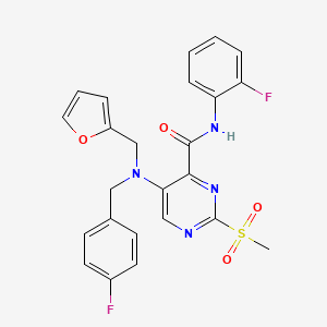 5-[(4-fluorobenzyl)(furan-2-ylmethyl)amino]-N-(2-fluorophenyl)-2-(methylsulfonyl)pyrimidine-4-carboxamide