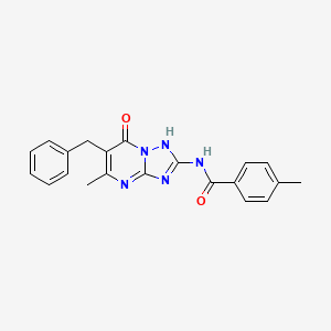 molecular formula C21H19N5O2 B14988931 N-(6-benzyl-5-methyl-7-oxo-4,7-dihydro[1,2,4]triazolo[1,5-a]pyrimidin-2-yl)-4-methylbenzamide 