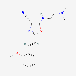 5-{[2-(dimethylamino)ethyl]amino}-2-[(E)-2-(2-methoxyphenyl)ethenyl]-1,3-oxazole-4-carbonitrile