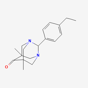 2-(4-Ethylphenyl)-5,7-dimethyl-1,3-diazatricyclo[3.3.1.1~3,7~]decan-6-one