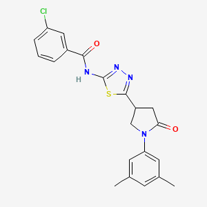 3-chloro-N-{5-[1-(3,5-dimethylphenyl)-5-oxopyrrolidin-3-yl]-1,3,4-thiadiazol-2-yl}benzamide