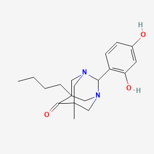 molecular formula C19H26N2O3 B14989023 5-Butyl-2-(2,4-dihydroxyphenyl)-7-methyl-1,3-diazatricyclo[3.3.1.1~3,7~]decan-6-one 