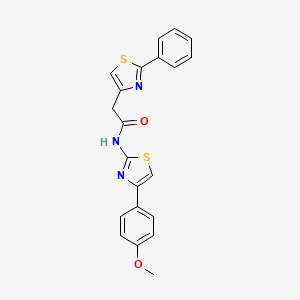 molecular formula C21H17N3O2S2 B14989028 N-[4-(4-methoxyphenyl)-1,3-thiazol-2-yl]-2-(2-phenyl-1,3-thiazol-4-yl)acetamide 