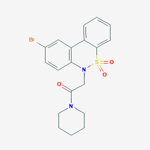 2-(9-Bromo-5,5-dioxido-6H-dibenzo[C,E][1,2]thiazin-6-YL)-1-(1-piperidinyl)ethanone