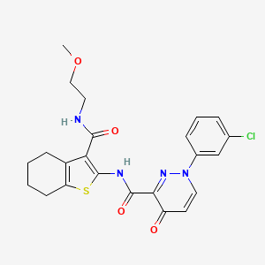 1-(3-chlorophenyl)-N-{3-[(2-methoxyethyl)carbamoyl]-4,5,6,7-tetrahydro-1-benzothiophen-2-yl}-4-oxo-1,4-dihydropyridazine-3-carboxamide