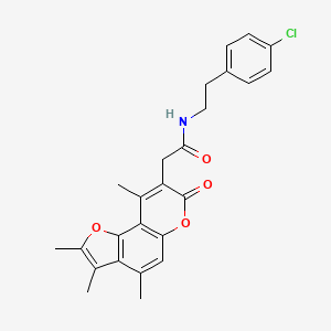 N-[2-(4-Chlorophenyl)ethyl]-2-{2,3,4,9-tetramethyl-7-oxo-7H-furo[2,3-F]chromen-8-YL}acetamide