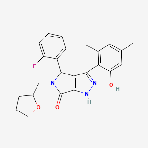 4-(2-fluorophenyl)-3-(2-hydroxy-4,6-dimethylphenyl)-5-(tetrahydrofuran-2-ylmethyl)-4,5-dihydropyrrolo[3,4-c]pyrazol-6(1H)-one