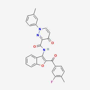 N-{2-[(3-fluoro-4-methylphenyl)carbonyl]-1-benzofuran-3-yl}-1-(3-methylphenyl)-4-oxo-1,4-dihydropyridazine-3-carboxamide