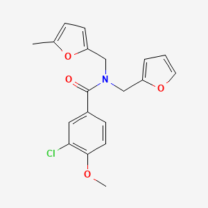 3-chloro-N-(furan-2-ylmethyl)-4-methoxy-N-[(5-methylfuran-2-yl)methyl]benzamide