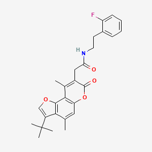 2-(3-tert-butyl-4,9-dimethyl-7-oxo-7H-furo[2,3-f]chromen-8-yl)-N-[2-(2-fluorophenyl)ethyl]acetamide