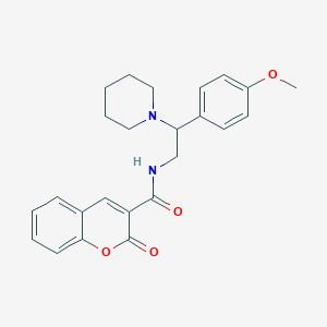 molecular formula C24H26N2O4 B14989291 N-[2-(4-methoxyphenyl)-2-(piperidin-1-yl)ethyl]-2-oxo-2H-chromene-3-carboxamide 