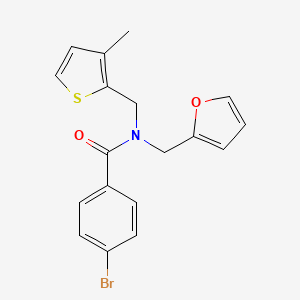 4-bromo-N-(furan-2-ylmethyl)-N-[(3-methylthiophen-2-yl)methyl]benzamide