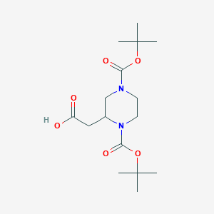 molecular formula C16H28N2O6 B1498932 1,4-二-Boc-2-哌嗪乙酸 CAS No. 368442-00-6