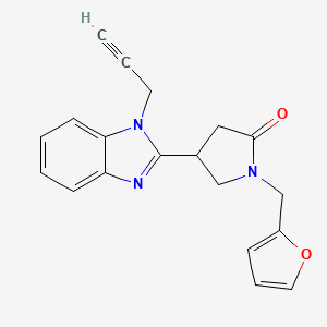 2-Pyrrolidinone, 1-(2-furanylmethyl)-4-[1-(2-propynyl)-1H-1,3-benzimidazol-2-yl]-