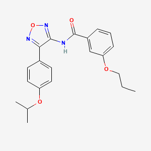 molecular formula C21H23N3O4 B14989326 N-{4-[4-(propan-2-yloxy)phenyl]-1,2,5-oxadiazol-3-yl}-3-propoxybenzamide 