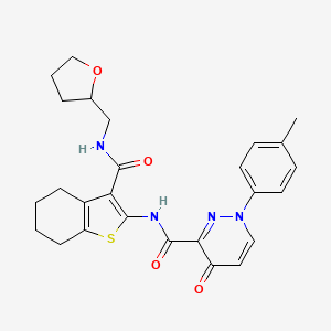 1-(4-methylphenyl)-4-oxo-N-{3-[(tetrahydrofuran-2-ylmethyl)carbamoyl]-4,5,6,7-tetrahydro-1-benzothiophen-2-yl}-1,4-dihydropyridazine-3-carboxamide