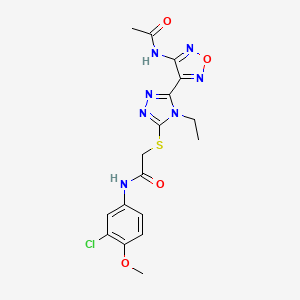 molecular formula C17H18ClN7O4S B14989347 2-({5-[4-(acetylamino)-1,2,5-oxadiazol-3-yl]-4-ethyl-4H-1,2,4-triazol-3-yl}sulfanyl)-N-(3-chloro-4-methoxyphenyl)acetamide 