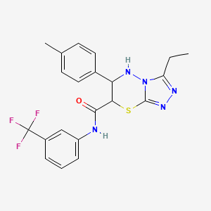 3-ethyl-6-(4-methylphenyl)-N-[3-(trifluoromethyl)phenyl]-6,7-dihydro-5H-[1,2,4]triazolo[3,4-b][1,3,4]thiadiazine-7-carboxamide