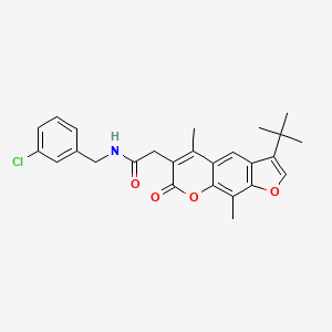 2-(3-tert-butyl-5,9-dimethyl-7-oxo-7H-furo[3,2-g]chromen-6-yl)-N-(3-chlorobenzyl)acetamide