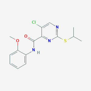 molecular formula C15H16ClN3O2S B14989405 5-chloro-N-(2-methoxyphenyl)-2-(propan-2-ylsulfanyl)pyrimidine-4-carboxamide 