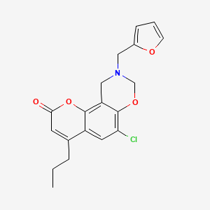 6-chloro-9-(2-furylmethyl)-4-propyl-9,10-dihydro-2H,8H-chromeno[8,7-e][1,3]oxazin-2-one