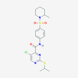 5-chloro-N-{4-[(2-methylpiperidin-1-yl)sulfonyl]phenyl}-2-(propan-2-ylsulfanyl)pyrimidine-4-carboxamide