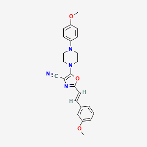 2-[(E)-2-(3-methoxyphenyl)ethenyl]-5-[4-(4-methoxyphenyl)piperazin-1-yl]-1,3-oxazole-4-carbonitrile