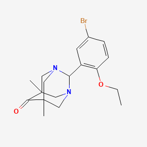 2-(5-Bromo-2-ethoxyphenyl)-5,7-dimethyl-1,3-diazatricyclo[3.3.1.1~3,7~]decan-6-one