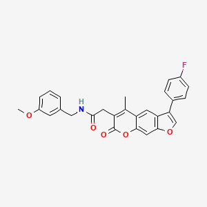 2-[3-(4-fluorophenyl)-5-methyl-7-oxo-7H-furo[3,2-g]chromen-6-yl]-N-(3-methoxybenzyl)acetamide