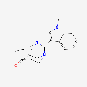 molecular formula C21H27N3O B14989541 5-methyl-2-(1-methyl-1H-indol-3-yl)-7-propyl-1,3-diazatricyclo[3.3.1.1~3,7~]decan-6-one 