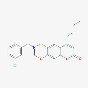 6-butyl-3-(3-chlorobenzyl)-10-methyl-3,4-dihydro-2H,8H-chromeno[6,7-e][1,3]oxazin-8-one