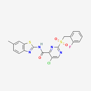 5-chloro-2-[(2-fluorobenzyl)sulfonyl]-N-(6-methyl-1,3-benzothiazol-2-yl)pyrimidine-4-carboxamide