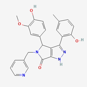 4-(4-hydroxy-3-methoxyphenyl)-3-(2-hydroxy-5-methylphenyl)-5-(pyridin-3-ylmethyl)-4,5-dihydropyrrolo[3,4-c]pyrazol-6(1H)-one