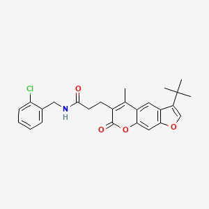 3-(3-tert-butyl-5-methyl-7-oxo-7H-furo[3,2-g]chromen-6-yl)-N-(2-chlorobenzyl)propanamide