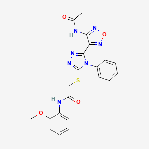 2-({5-[4-(acetylamino)-1,2,5-oxadiazol-3-yl]-4-phenyl-4H-1,2,4-triazol-3-yl}sulfanyl)-N-(2-methoxyphenyl)acetamide