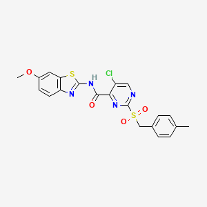 molecular formula C21H17ClN4O4S2 B14989591 5-chloro-N-(6-methoxy-1,3-benzothiazol-2-yl)-2-[(4-methylbenzyl)sulfonyl]pyrimidine-4-carboxamide 