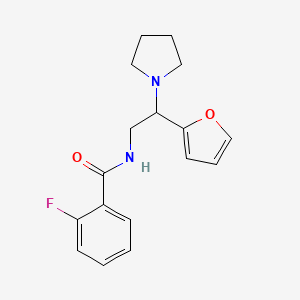 2-fluoro-N-[2-(furan-2-yl)-2-(pyrrolidin-1-yl)ethyl]benzamide