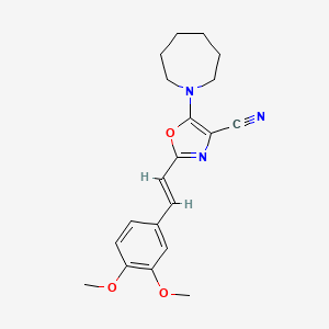 5-(azepan-1-yl)-2-[(E)-2-(3,4-dimethoxyphenyl)ethenyl]-1,3-oxazole-4-carbonitrile