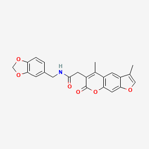 N-(1,3-benzodioxol-5-ylmethyl)-2-(3,5-dimethyl-7-oxo-7H-furo[3,2-g]chromen-6-yl)acetamide