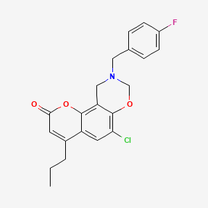 molecular formula C21H19ClFNO3 B14989663 6-chloro-9-(4-fluorobenzyl)-4-propyl-9,10-dihydro-2H,8H-chromeno[8,7-e][1,3]oxazin-2-one 