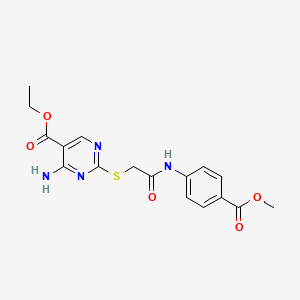 Ethyl 4-amino-2-[(2-{[4-(methoxycarbonyl)phenyl]amino}-2-oxoethyl)sulfanyl]pyrimidine-5-carboxylate