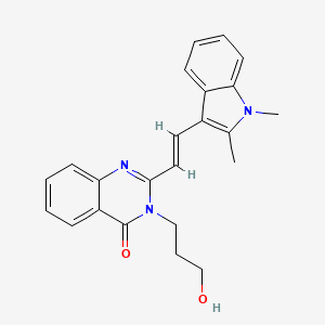 2-[(E)-2-(1,2-dimethyl-1H-indol-3-yl)ethenyl]-3-(3-hydroxypropyl)quinazolin-4(3H)-one