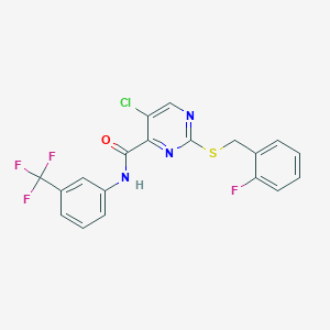 5-chloro-2-[(2-fluorobenzyl)sulfanyl]-N-[3-(trifluoromethyl)phenyl]pyrimidine-4-carboxamide