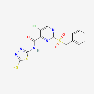 2-benzylsulfonyl-5-chloro-N-(5-methylsulfanyl-1,3,4-thiadiazol-2-yl)pyrimidine-4-carboxamide