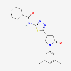 N-{5-[1-(3,5-dimethylphenyl)-5-oxopyrrolidin-3-yl]-1,3,4-thiadiazol-2-yl}cyclohexanecarboxamide