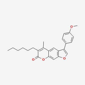 6-hexyl-3-(4-methoxyphenyl)-5-methyl-7H-furo[3,2-g]chromen-7-one