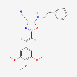 5-[(2-phenylethyl)amino]-2-[(E)-2-(3,4,5-trimethoxyphenyl)ethenyl]-1,3-oxazole-4-carbonitrile