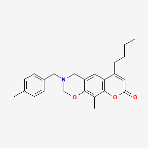 6-butyl-10-methyl-3-(4-methylbenzyl)-3,4-dihydro-2H,8H-chromeno[6,7-e][1,3]oxazin-8-one